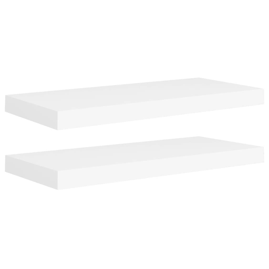 vidaXL Schwebende Wandregale 2 Stk. Weiß 60x23,5x3,8cm MDF