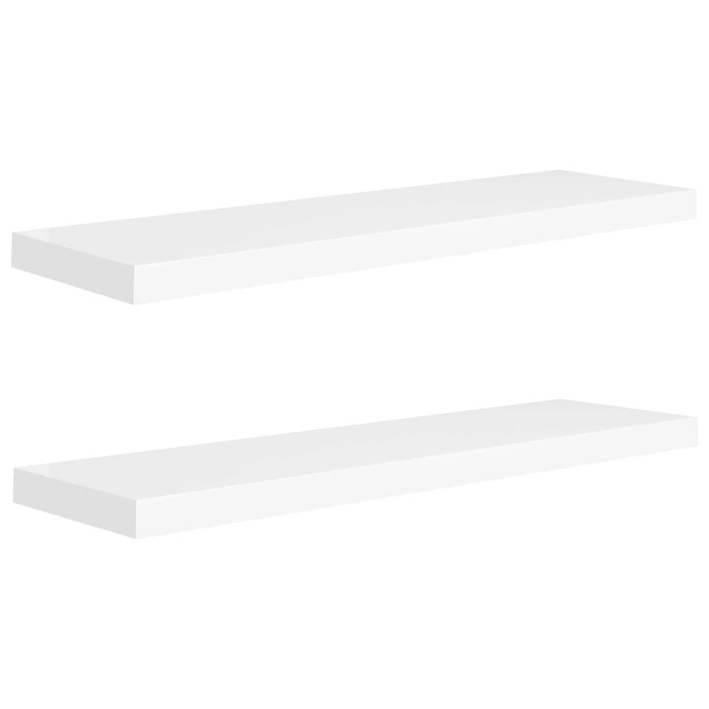 vidaXL Schweberegale 2 Stk. Weiß 90x23,5x3,8 cm MDF