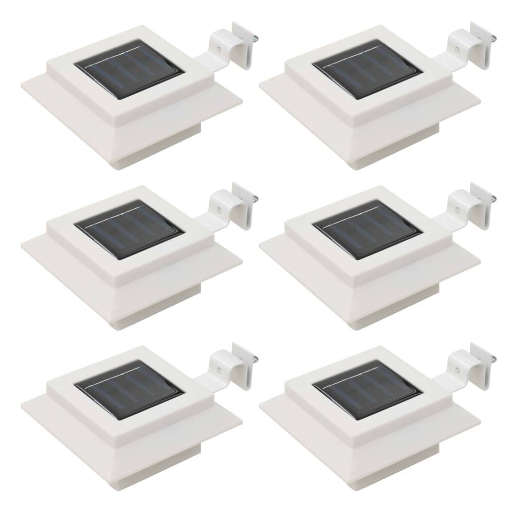 vidaXL Outdoor Solarleuchten 6 Stück LED Quadratisch 12 cm Weiß