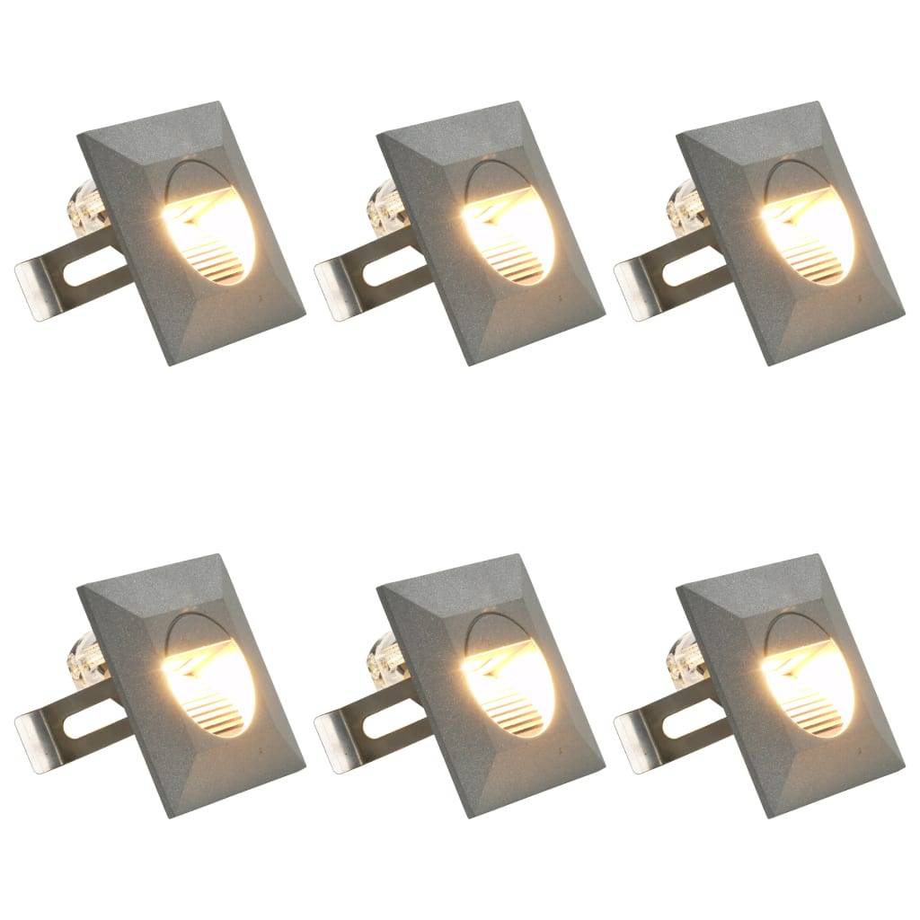 vidaXL Außenwandleuchten 6 Stk. LED 5 W Silbern Quadratisch