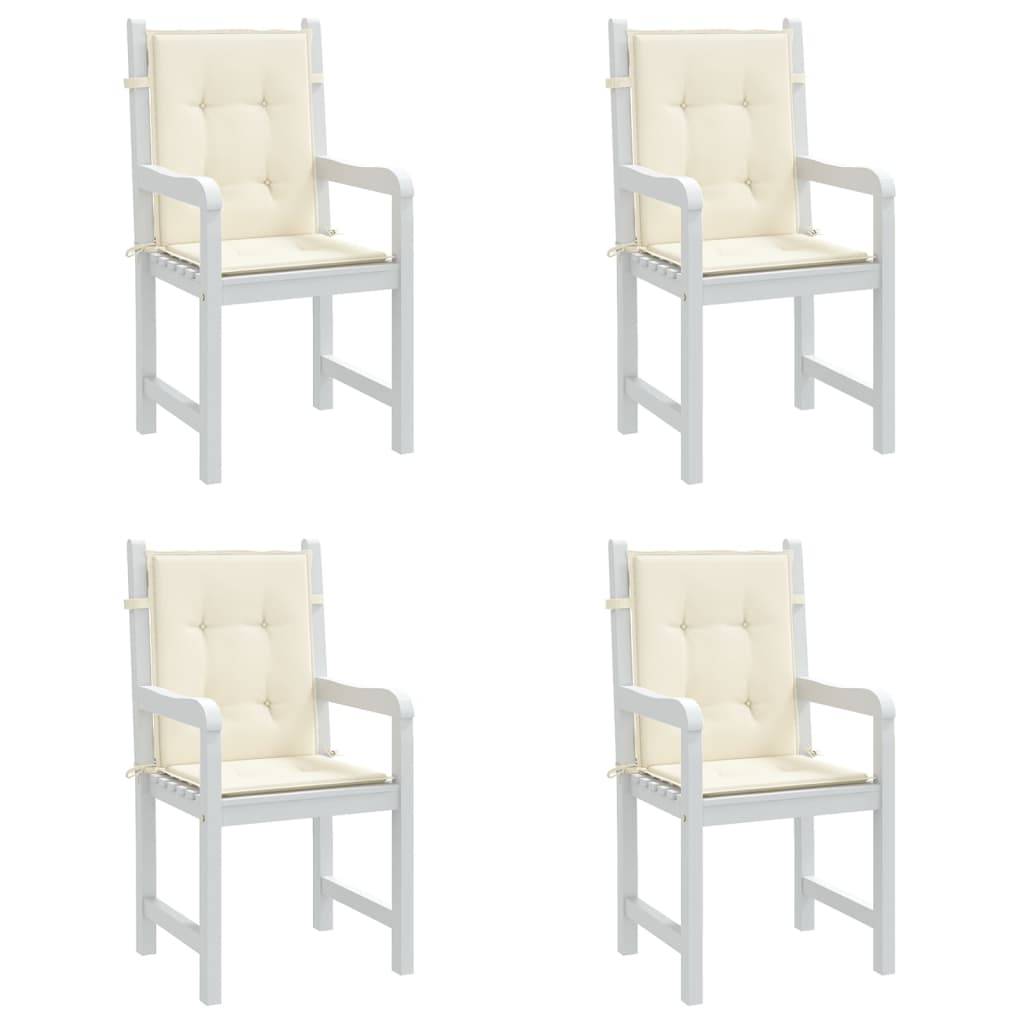 vidaXL Gartenstuhlauflagen für Niedriglehner 4 Stk. Creme 100x50x3 cm