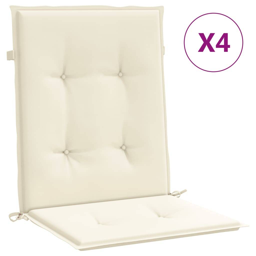 vidaXL Gartenstuhlauflagen für Niedriglehner 4 Stk. Creme 100x50x3 cm