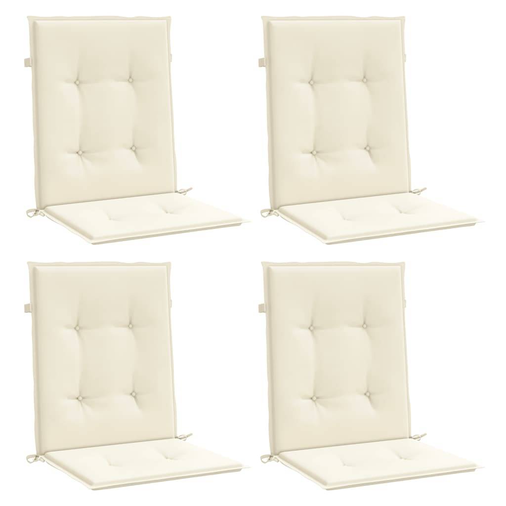 vidaXL Gartenstuhlauflagen für Niedriglehner 4 Stk. Creme 100x50x3 cm