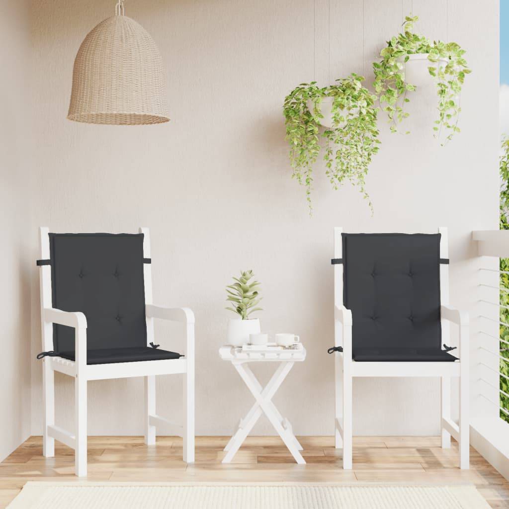 vidaXL Gartenstuhlauflagen für Niedriglehner 2 Stk. Schwarz 100x50x3cm