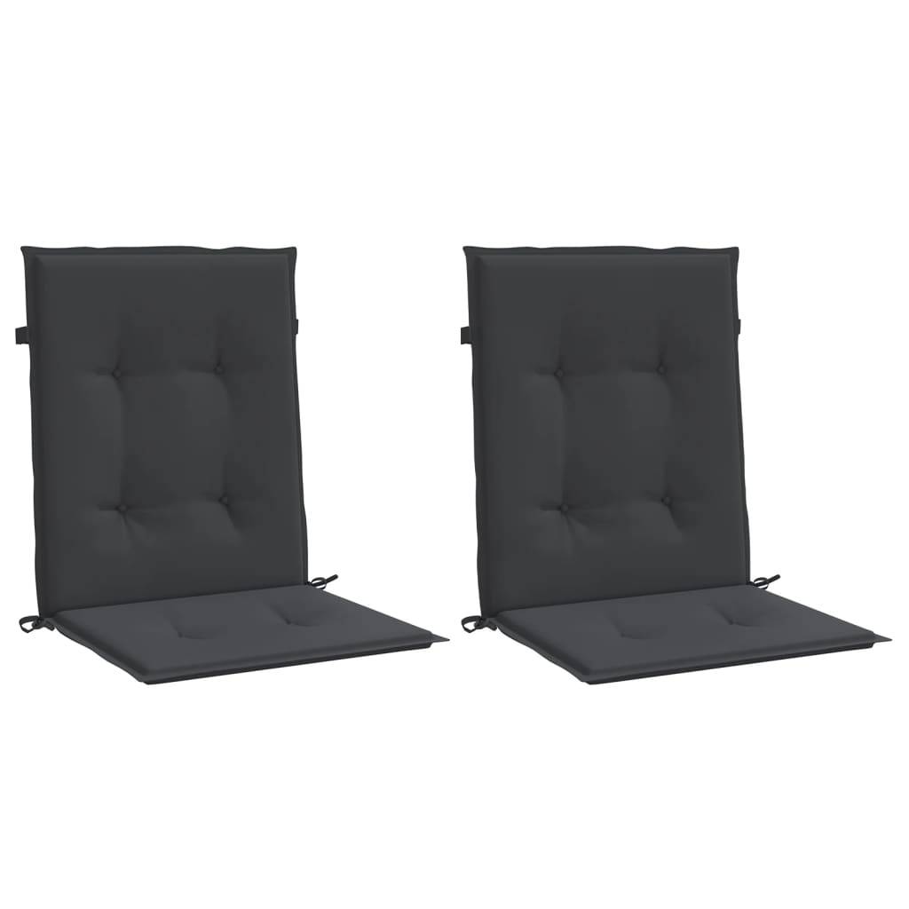 vidaXL Gartenstuhlauflagen für Niedriglehner 2 Stk. Schwarz 100x50x3cm