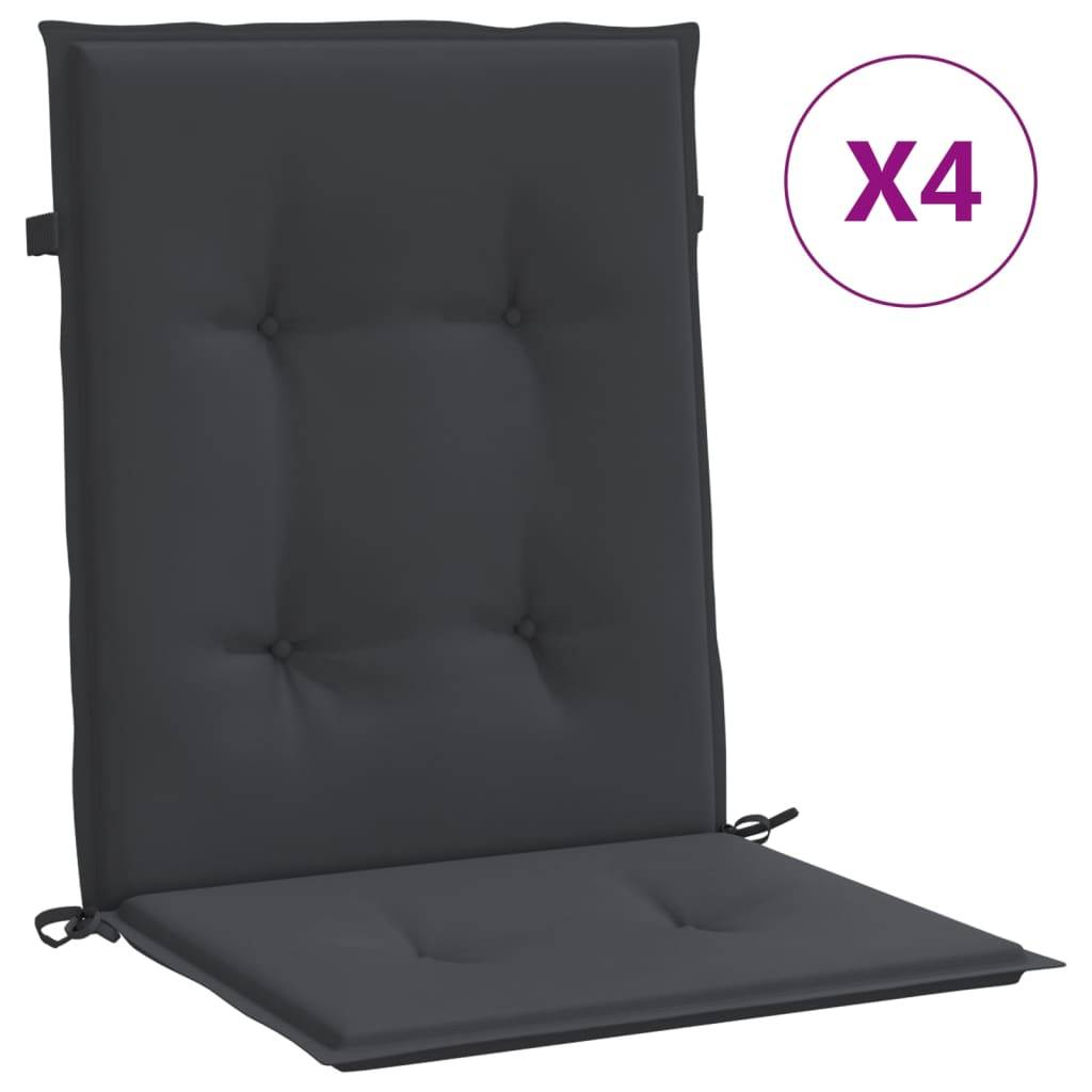 vidaXL Gartenstuhlauflagen für Niedriglehner 4 Stk. Schwarz 100x50x3cm