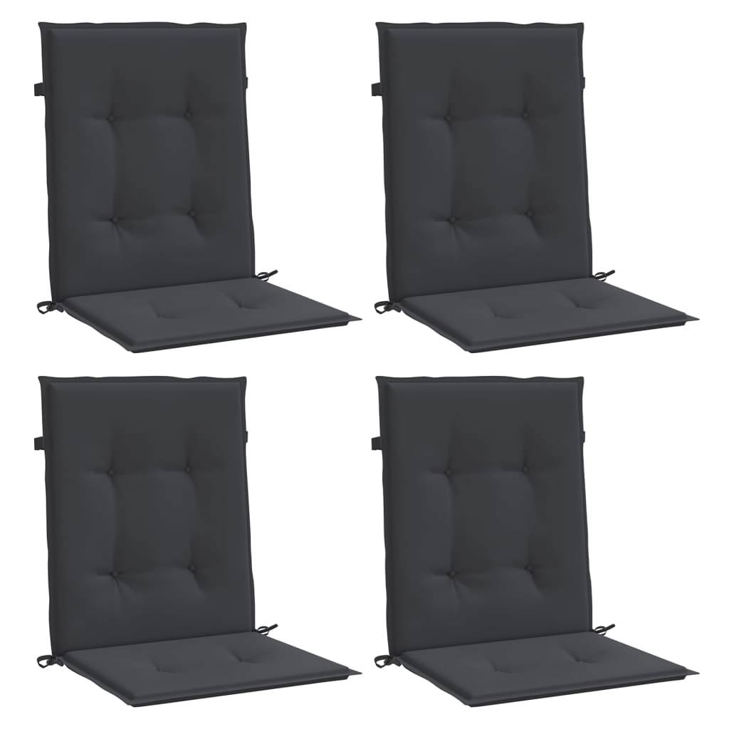vidaXL Gartenstuhlauflagen für Niedriglehner 4 Stk. Schwarz 100x50x3cm