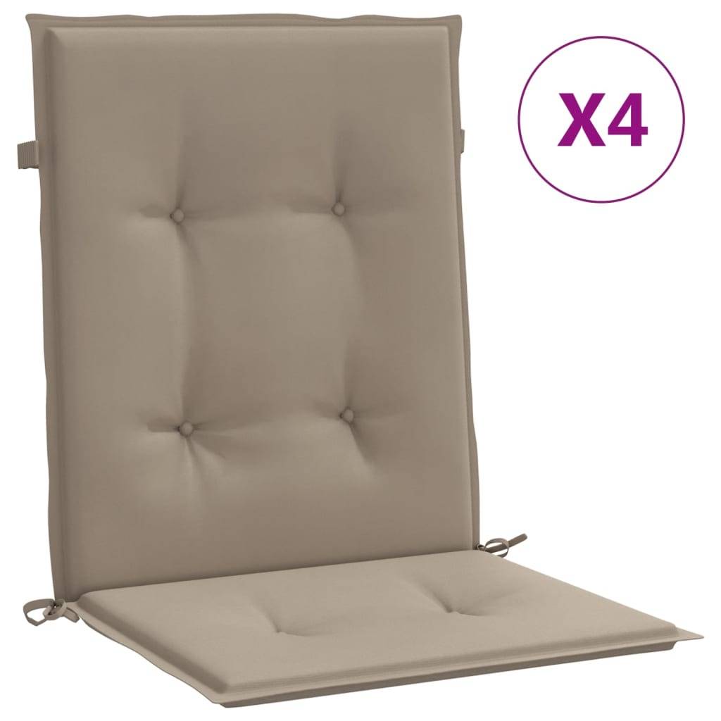 vidaXL Gartenstuhlauflagen für Niedriglehner 4 Stk. Taupe 100x50x3 cm