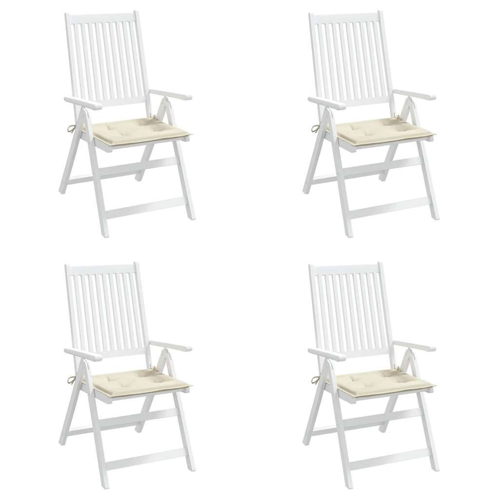 vidaXL Gartenstuhl-Kissen 4 Stk. Creme 40x40x4 cm Oxford-Gewebe