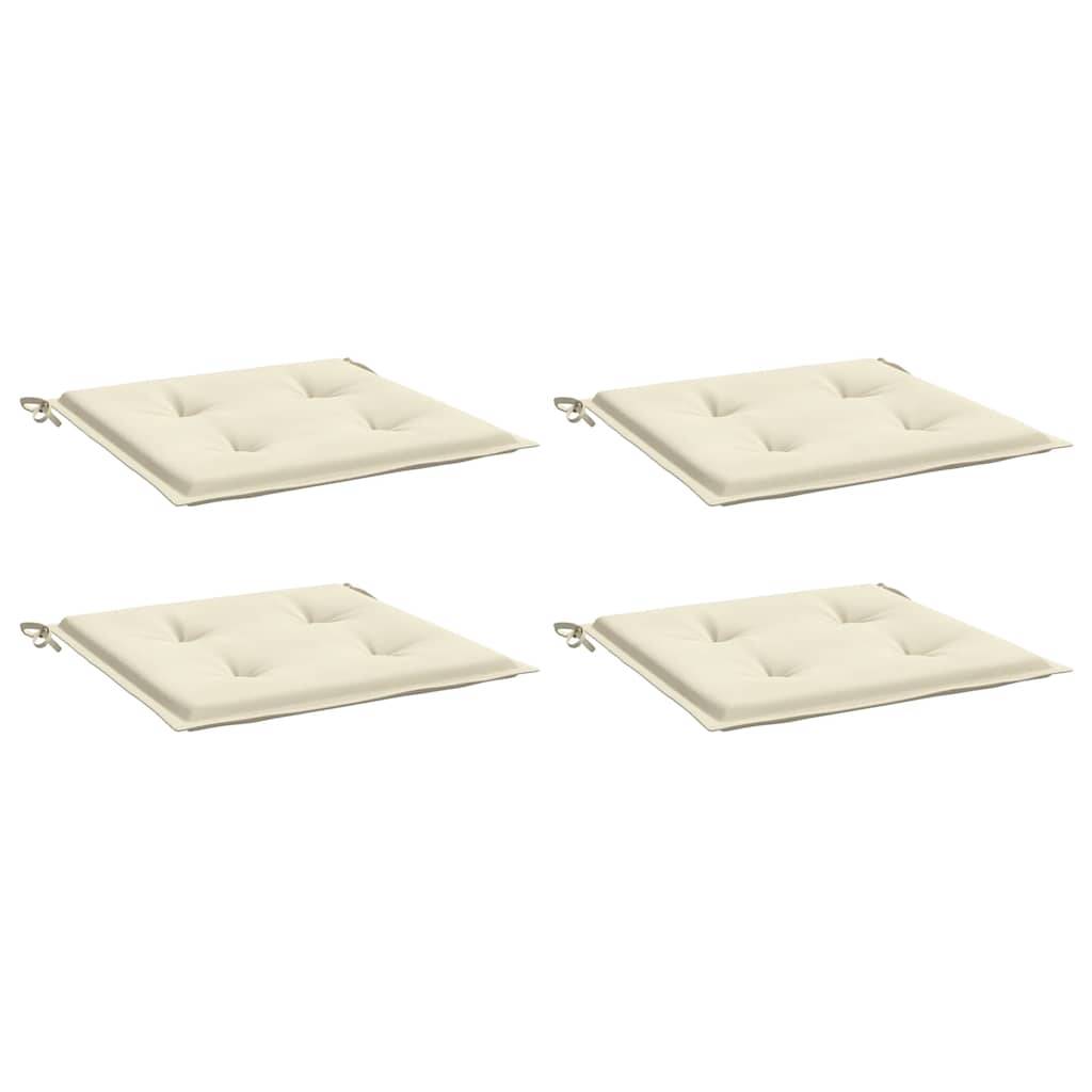 vidaXL Gartenstuhl-Kissen 4 Stk. Creme 40x40x4 cm Oxford-Gewebe