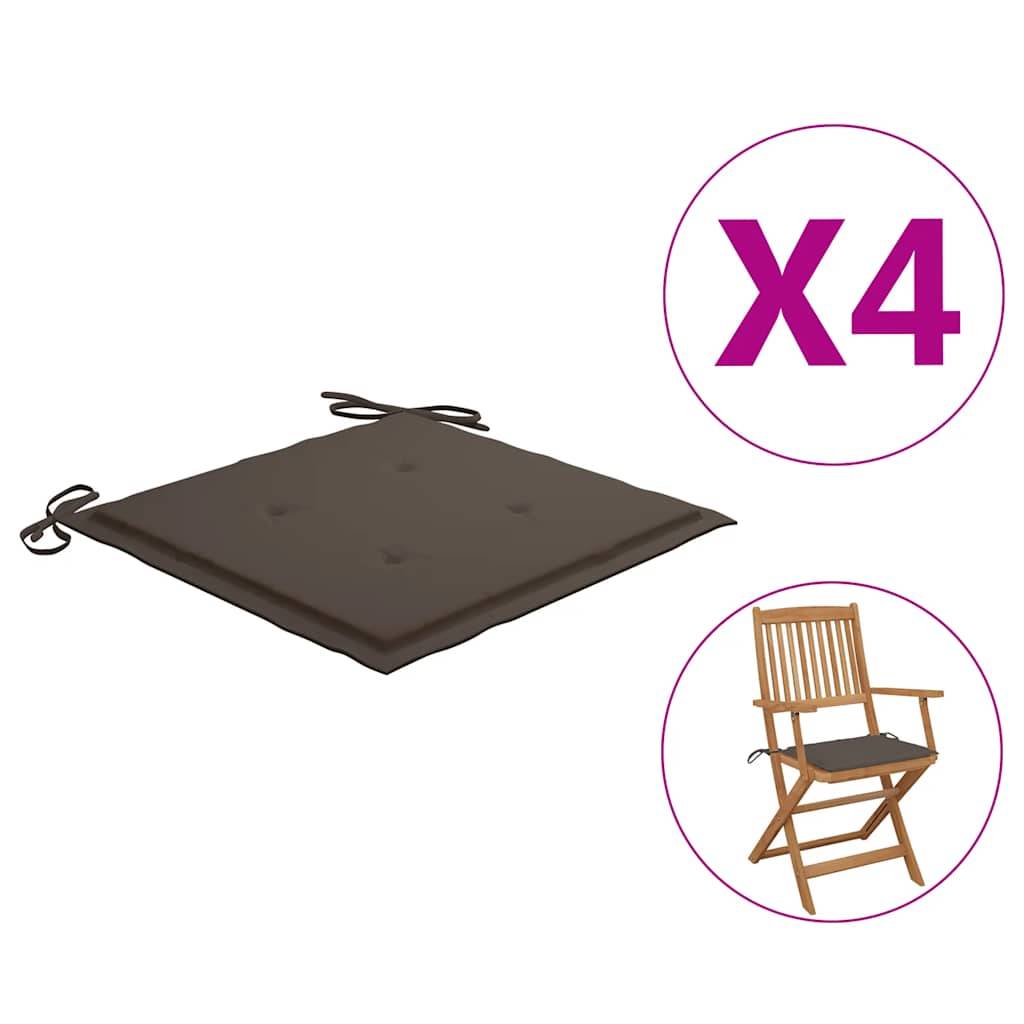 vidaXL Gartenstuhl-Kissen 4 Stk. Taupe 40x40x4 cm Oxford-Gewebe