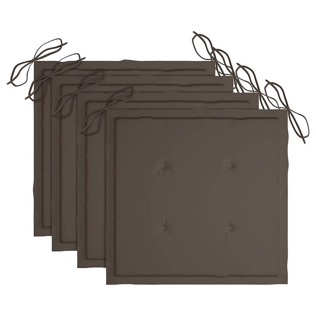 vidaXL Gartenstuhl-Kissen 4 Stk. Taupe 40x40x4 cm Oxford-Gewebe