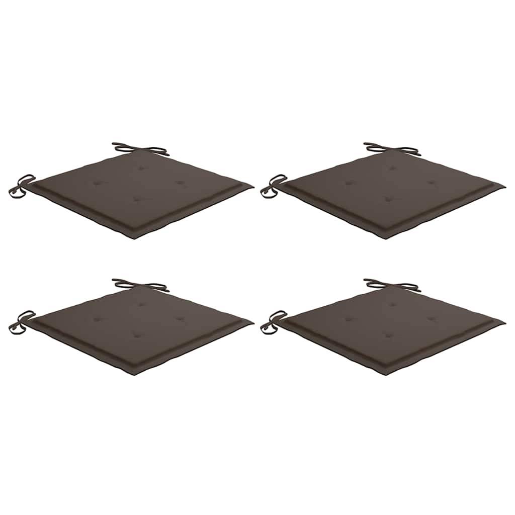 vidaXL Gartenstuhl-Kissen 4 Stk. Taupe 40x40x4 cm Oxford-Gewebe