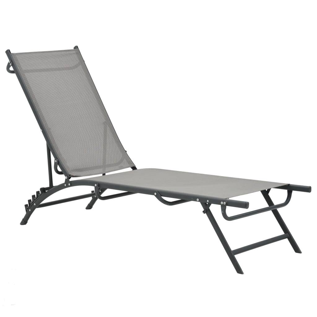 vidaXL Sonnenliegen 2 Stk. Textilene und Stahl