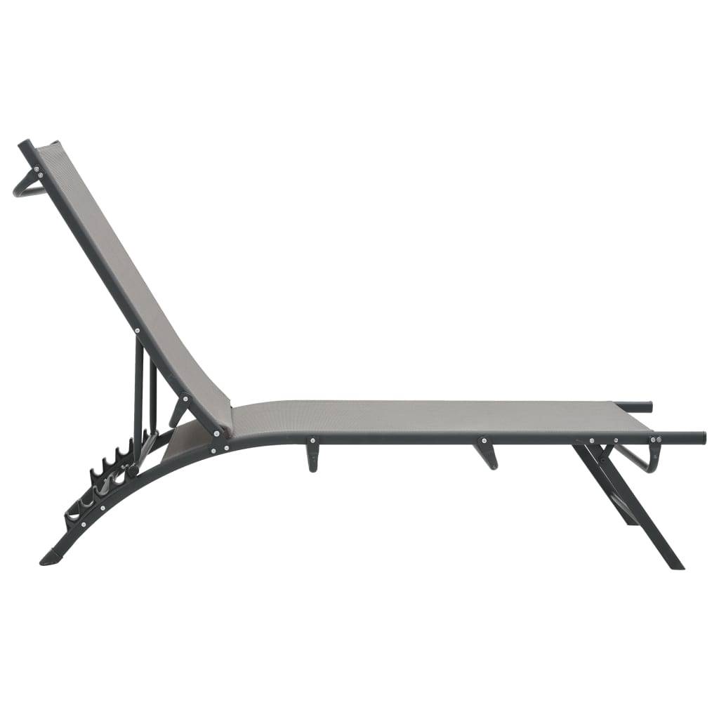 vidaXL Sonnenliegen 2 Stk. Textilene und Stahl