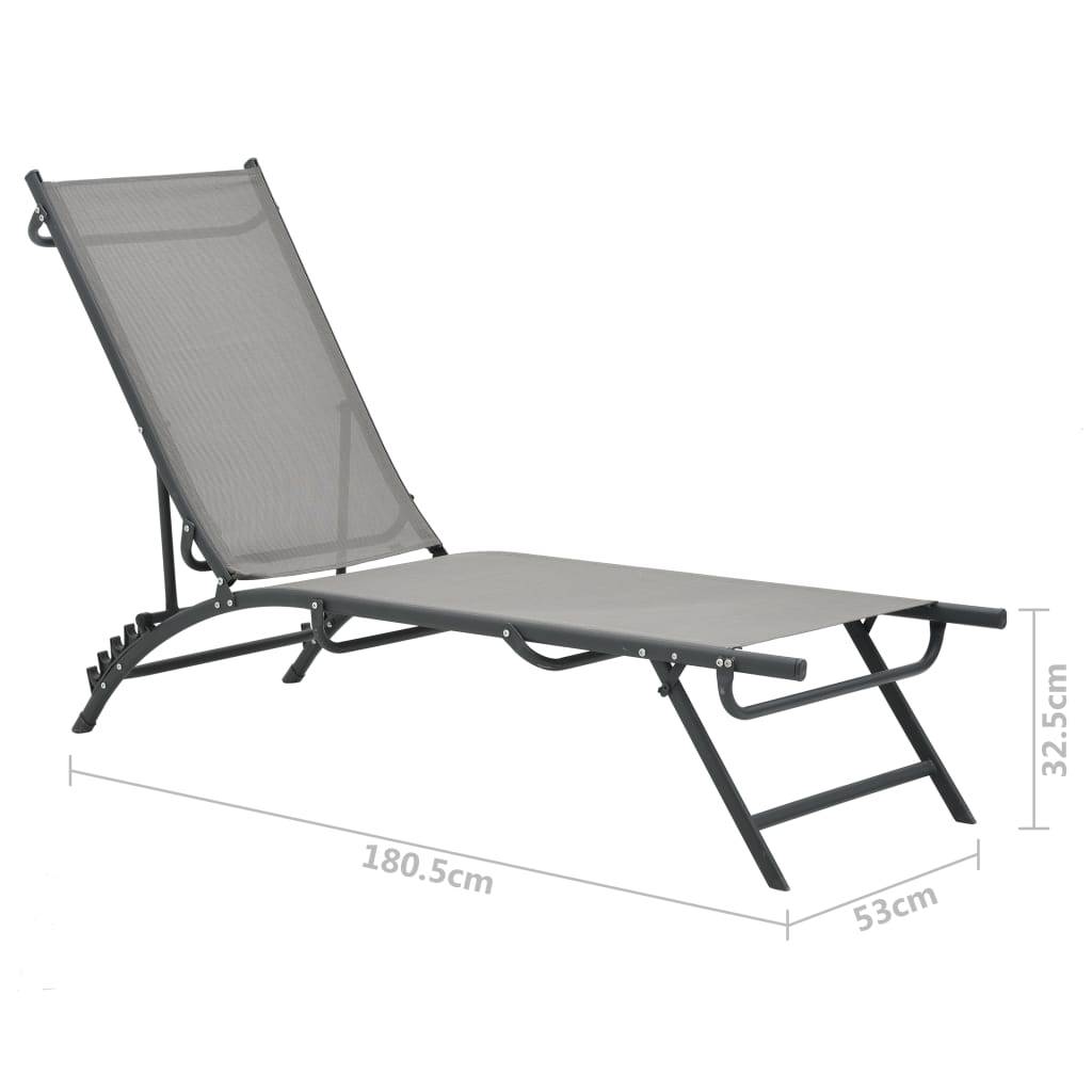 vidaXL Sonnenliegen 2 Stk. Textilene und Stahl