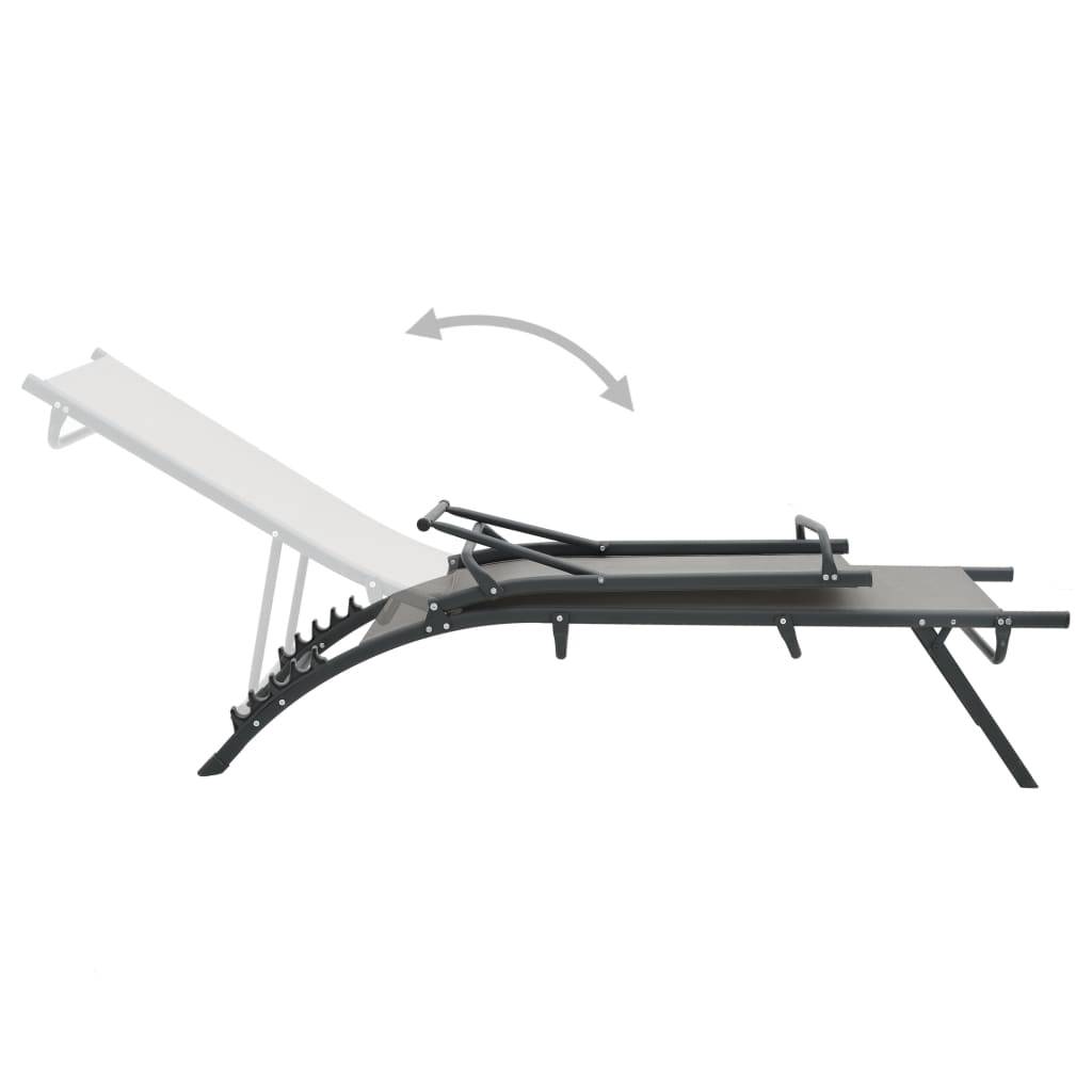 vidaXL Sonnenliegen 2 Stk. Textilene und Stahl
