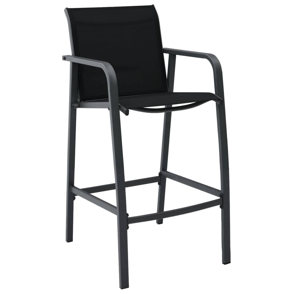 vidaXL Garten-Barstühle 4 Stk. Schwarz Textilene
