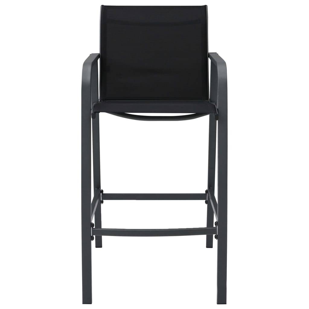 vidaXL Garten-Barstühle 4 Stk. Schwarz Textilene