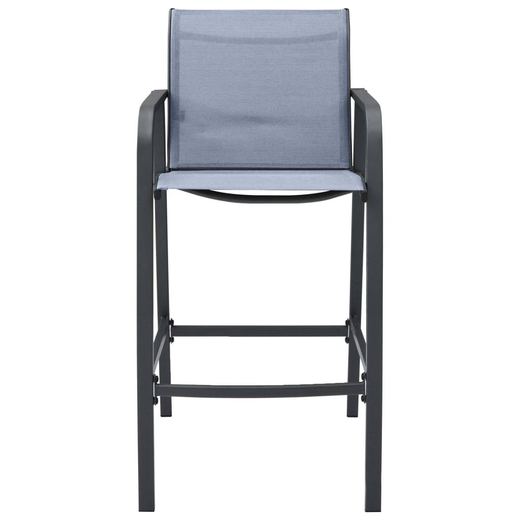 vidaXL Garten-Barstühle 2 Stk. Grau Textilene