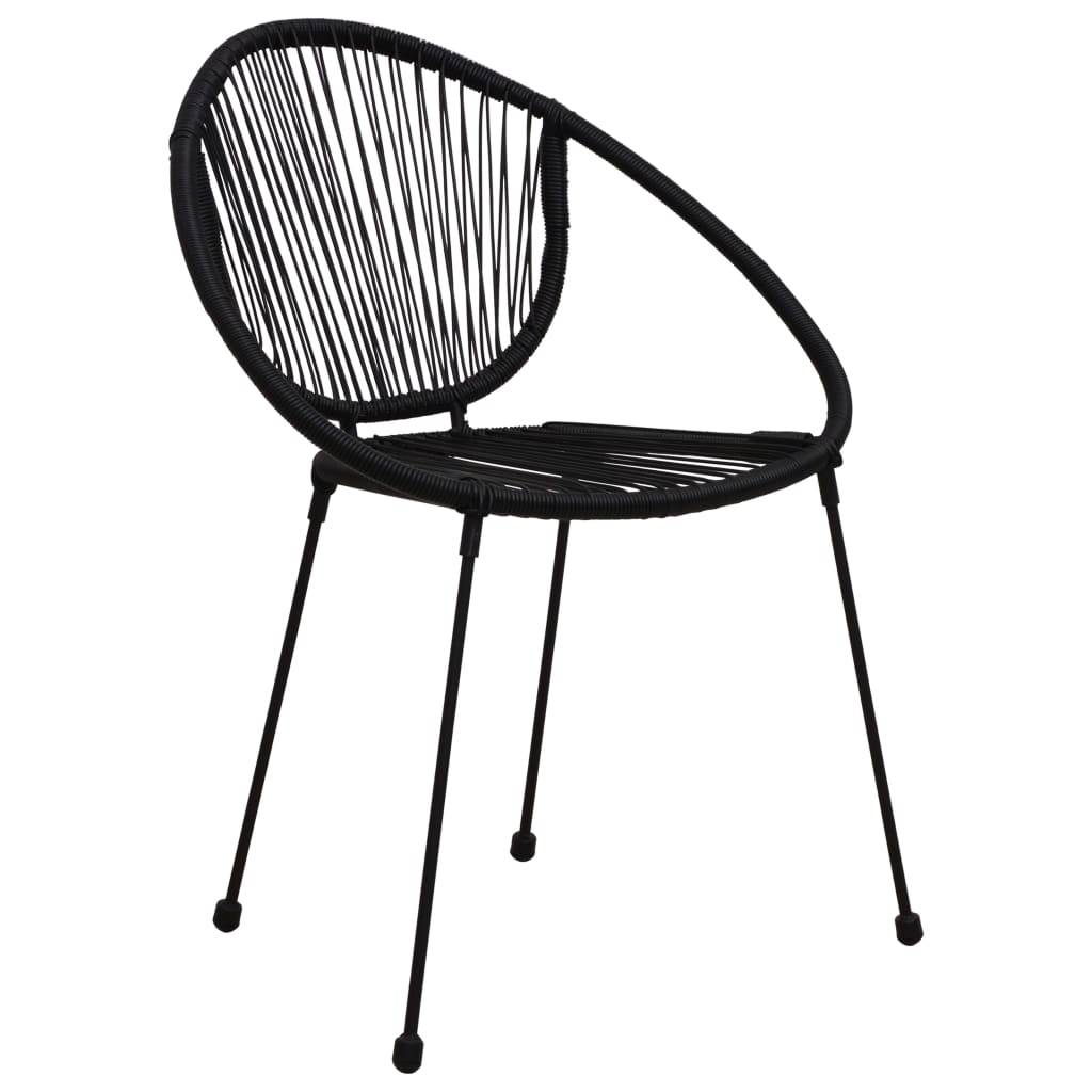 vidaXL 3-tlg. Garten-Essgruppe PVC Rattan Schwarz