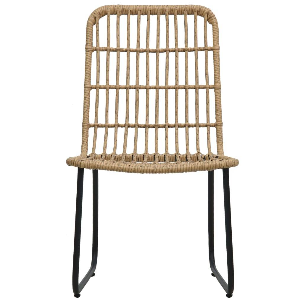 vidaXL Gartenstühle 2 Stk. Poly Rattan Eiche