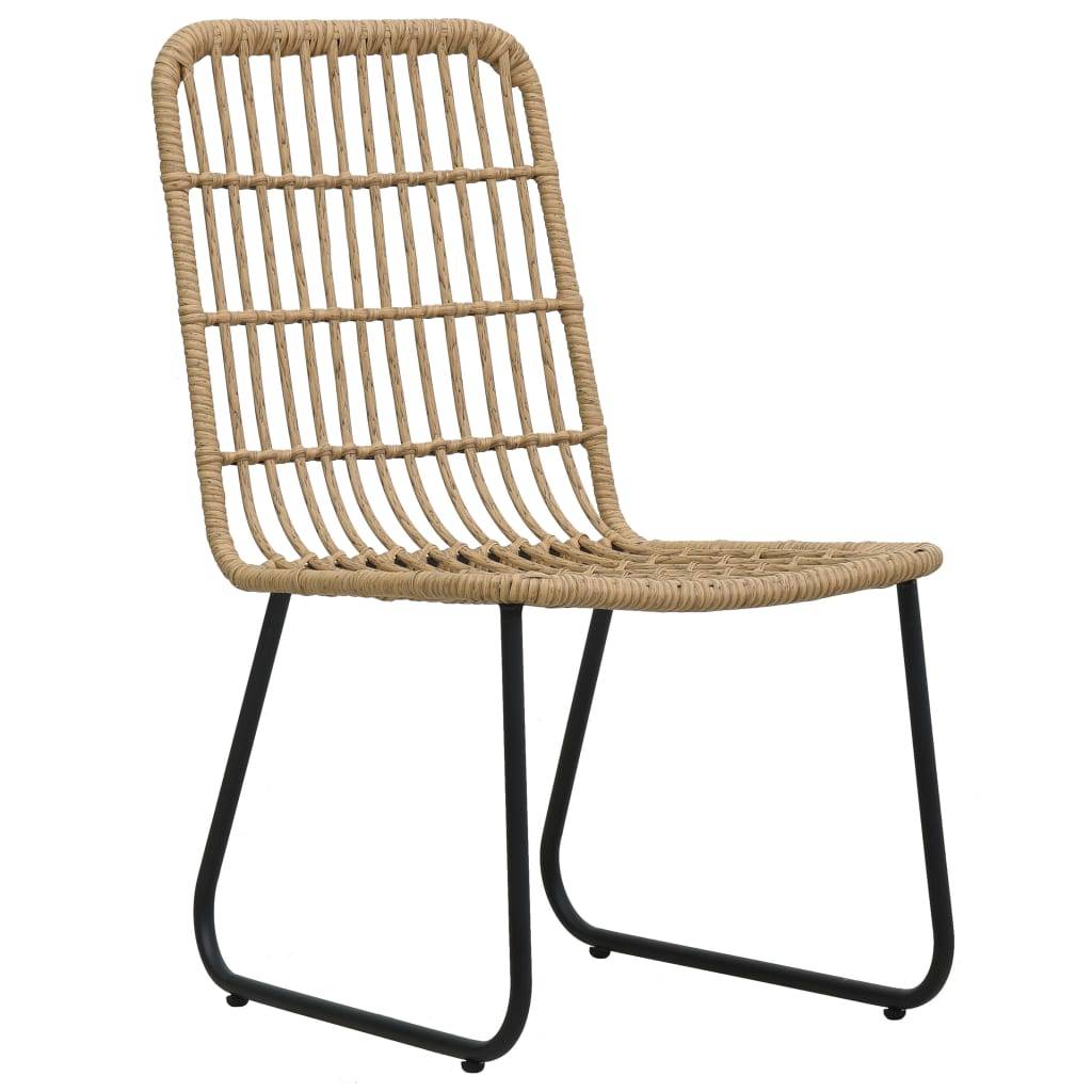 vidaXL Gartenstühle 2 Stk. Poly Rattan Eiche