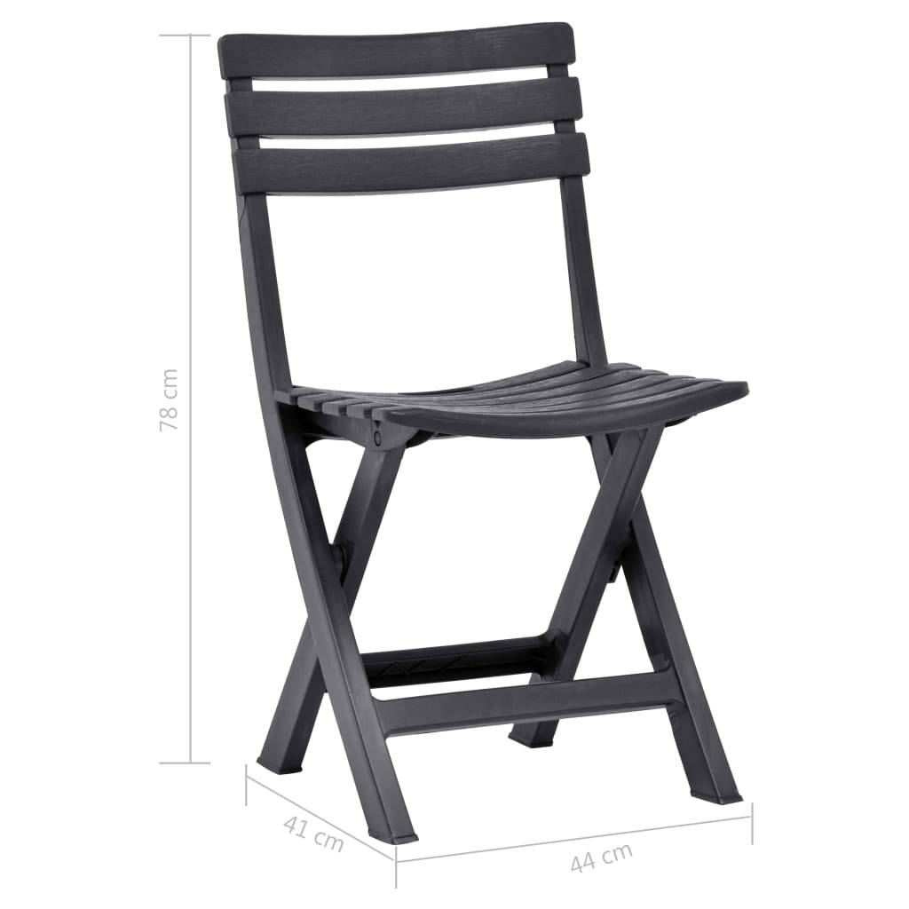 vidaXL Klappbare Gartenstühle 2 Stk. Kunststoff Anthrazit