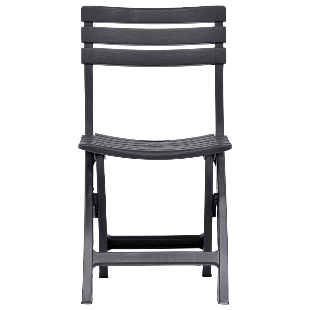 vidaXL Klappbare Gartenstühle 2 Stk. Kunststoff Anthrazit