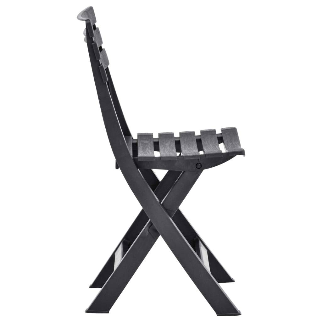 vidaXL Klappbare Gartenstühle 2 Stk. Kunststoff Anthrazit