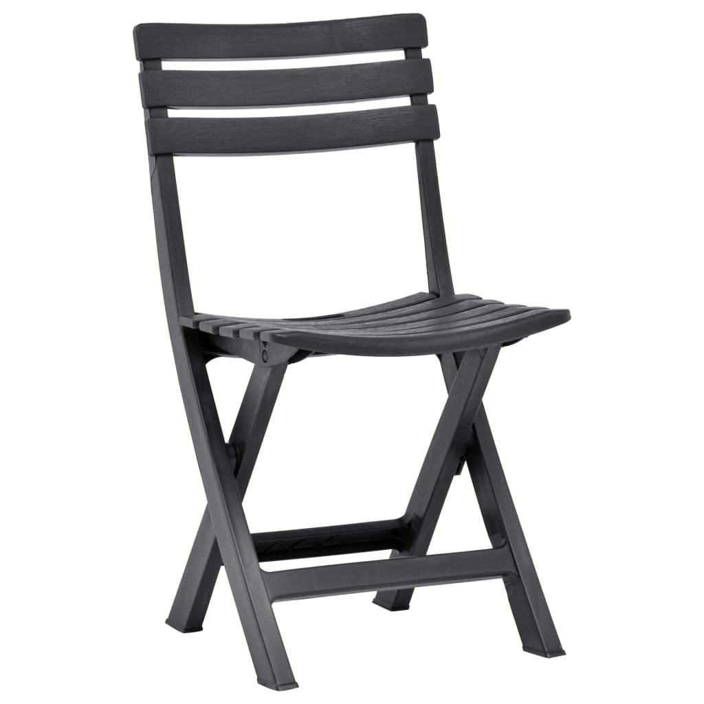 vidaXL Klappbare Gartenstühle 2 Stk. Kunststoff Anthrazit
