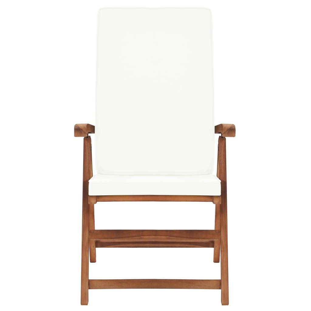 vidaXL Garten-Liegestühle 2 Stk. mit Auflagen Massivholz Teak