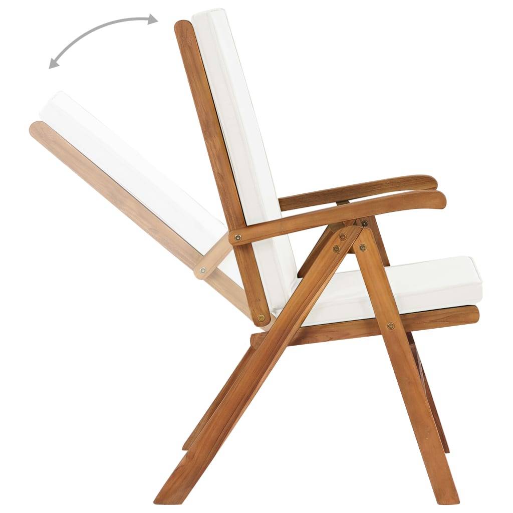 vidaXL Garten-Liegestühle 2 Stk. mit Auflagen Massivholz Teak