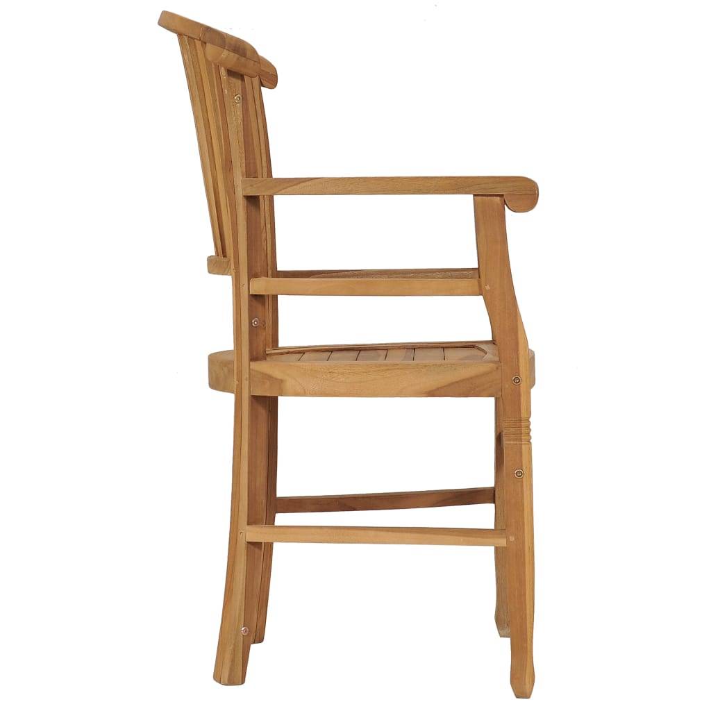 vidaXL Gartenstühle 2 Stk. Massivholz Teak