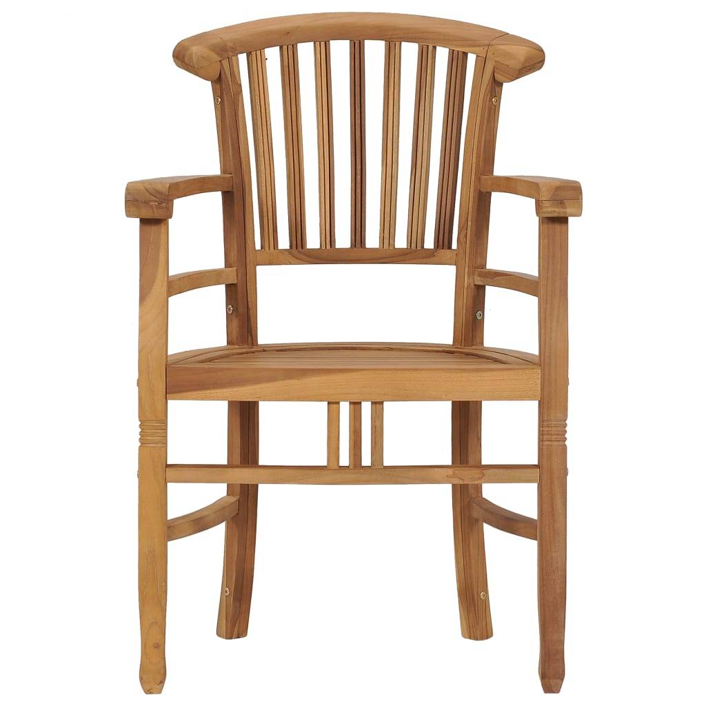 vidaXL Gartenstühle 2 Stk. Massivholz Teak