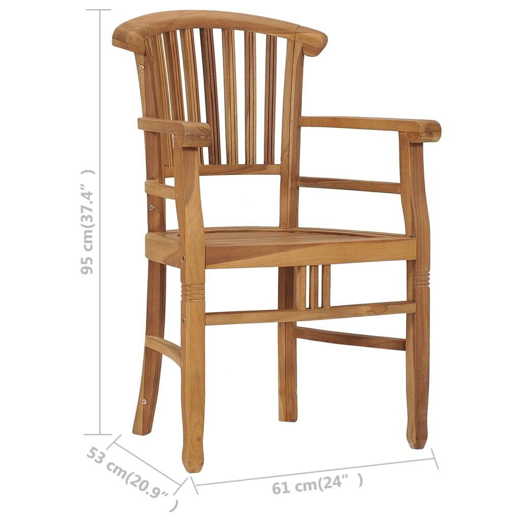 vidaXL Gartenstühle 2 Stk. Massivholz Teak