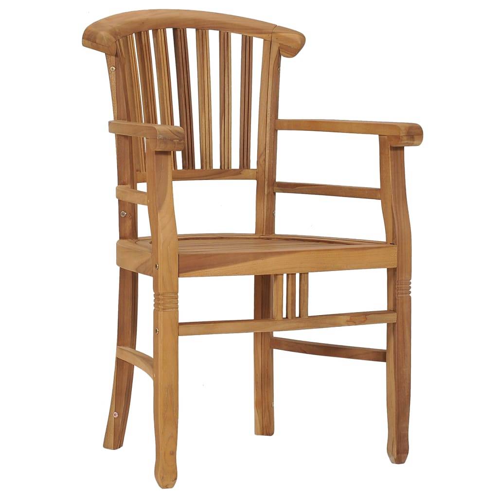 vidaXL Gartenstühle 2 Stk. Massivholz Teak