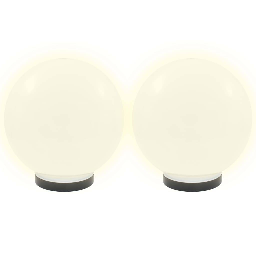 vidaXL LED-Gartenleuchten 2 Stk. Kugelförmig 25 cm PMMA