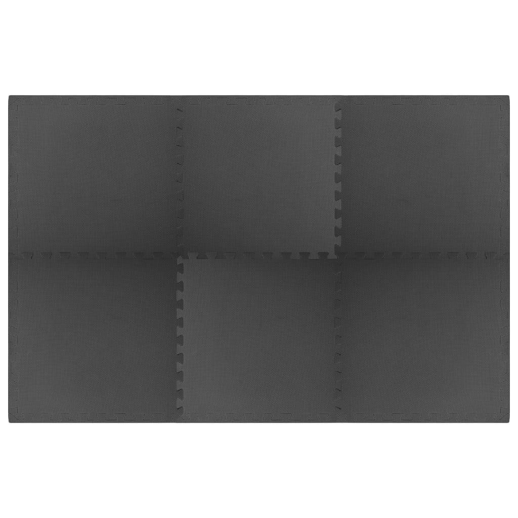 vidaXL Bodenmatten 6 Stk. 2,16 m² EVA-Schaumstoff Schwarz