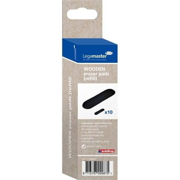 LEGAMASTER WOODEN Tafellöscher-Pad für WOODEN Löscher 10St - Holz - 45 mm - 150 mm - 5 mm - 50 g - 241,92 cm³