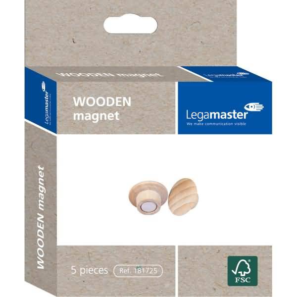 LEGAMASTER WOODEN Magnet 25mm 5St - Holz - FSC 100% - 25 mm - 25 mm - 15,5 mm - 49,8 g