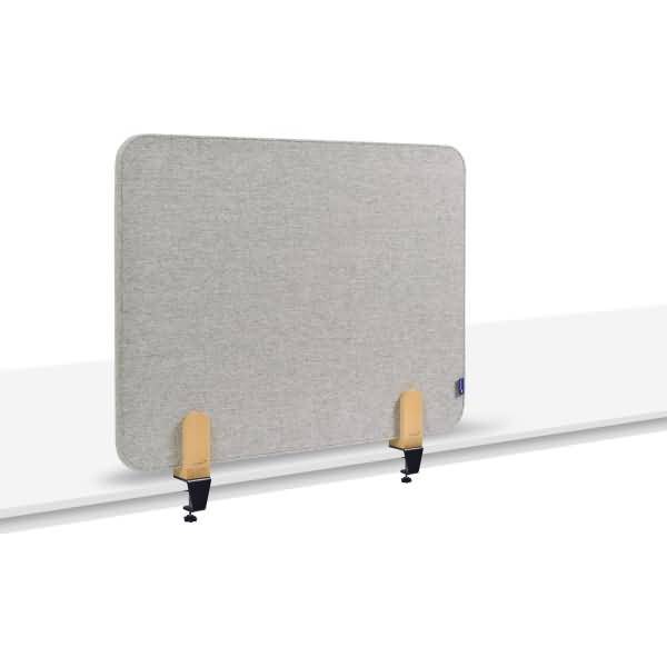 Akustik-Tischtrennwand Elements Textil 60x80cm grau mit Tischklammern