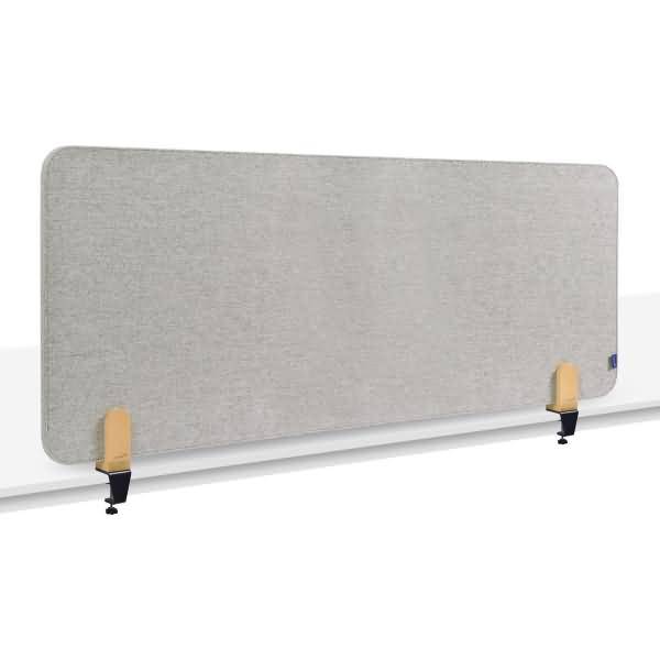 Akustik-Tischtrennwand Elements Textil 60x160cm grau mit Tischklammern