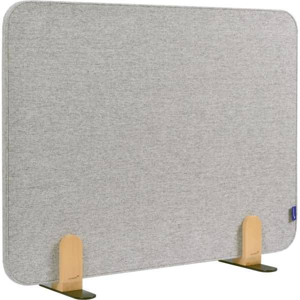 Akustik-Tischtrennwand Elements Textil 60x80cm grau mit Halterungen