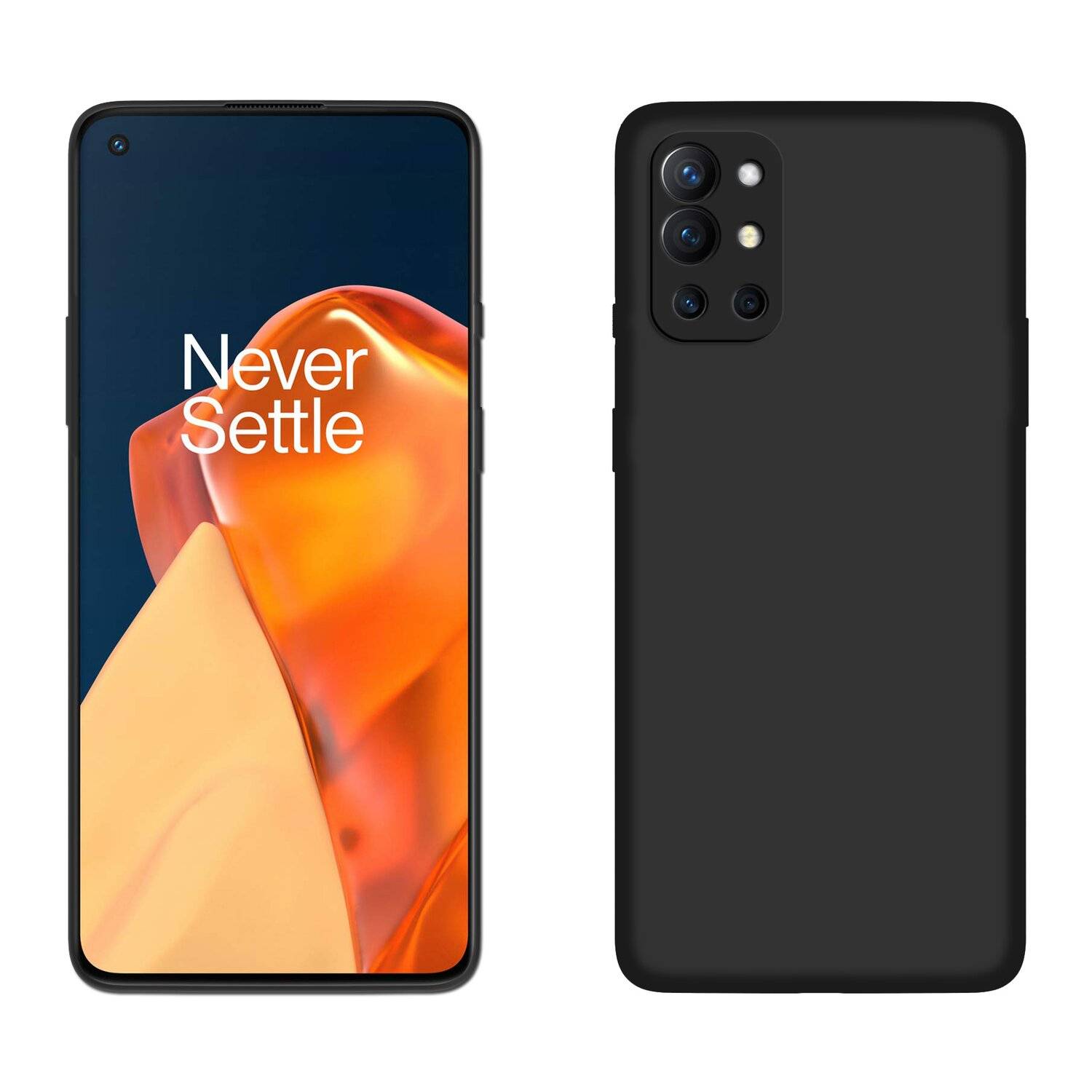 Silikon Hülle Basic kompatibel mit OnePlus 9R Case TPU Soft Handy Cover Schutz Schwarz