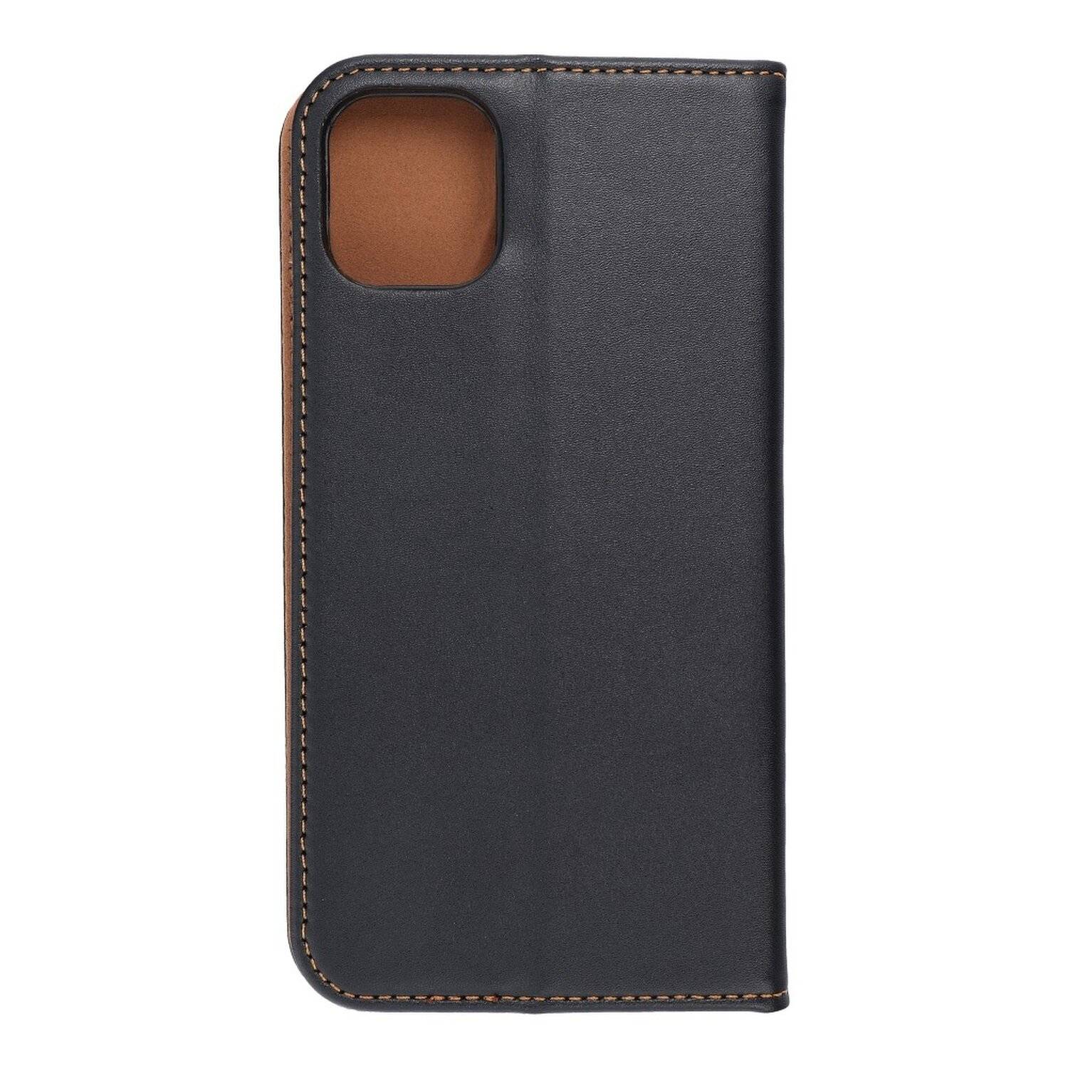 Smart Pro Echt Buchtasche Leder Tasche Lederbuch Hülle Cover Case Handy-Hülle Handytasche für iPhone Xr Schwarz