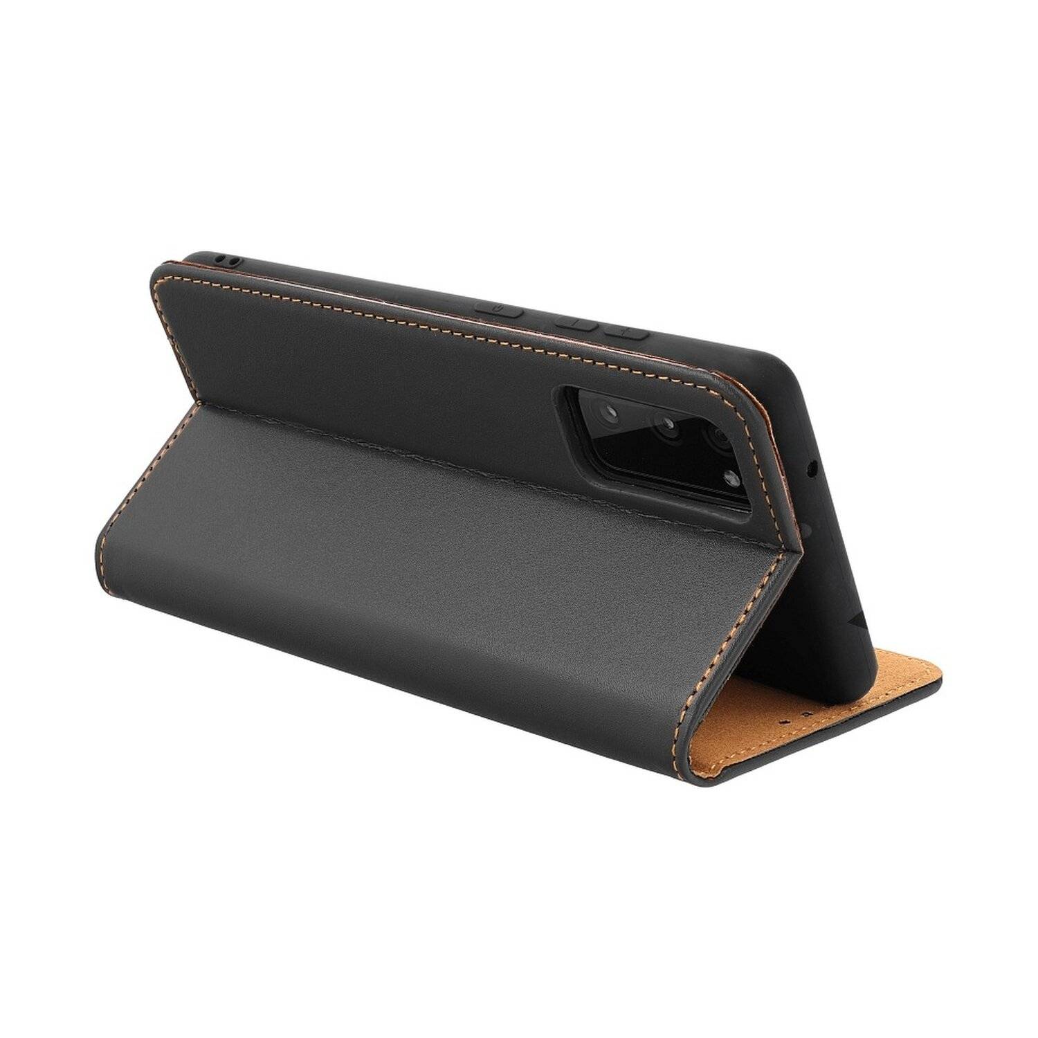 Smart Pro Echt Buchtasche Leder Tasche Lederbuch Hülle Cover Case Handy-Hülle Handytasche für iPhone 11 Pro Schwarz