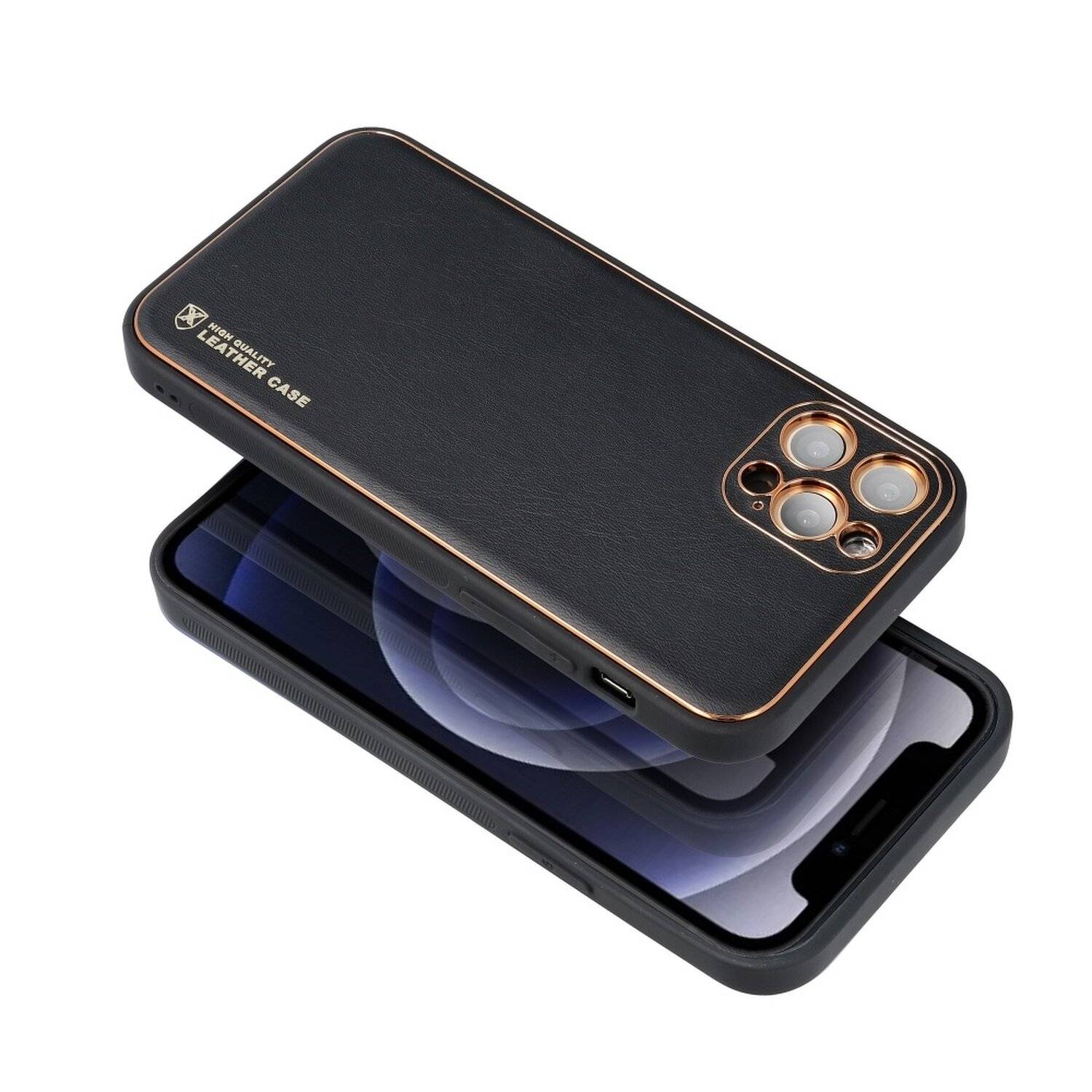 Leder Case Hülle Handyschale Handy-Hülle Cover Bumper für Samsung Galaxy S21 Ultra (G998B) Schwarz