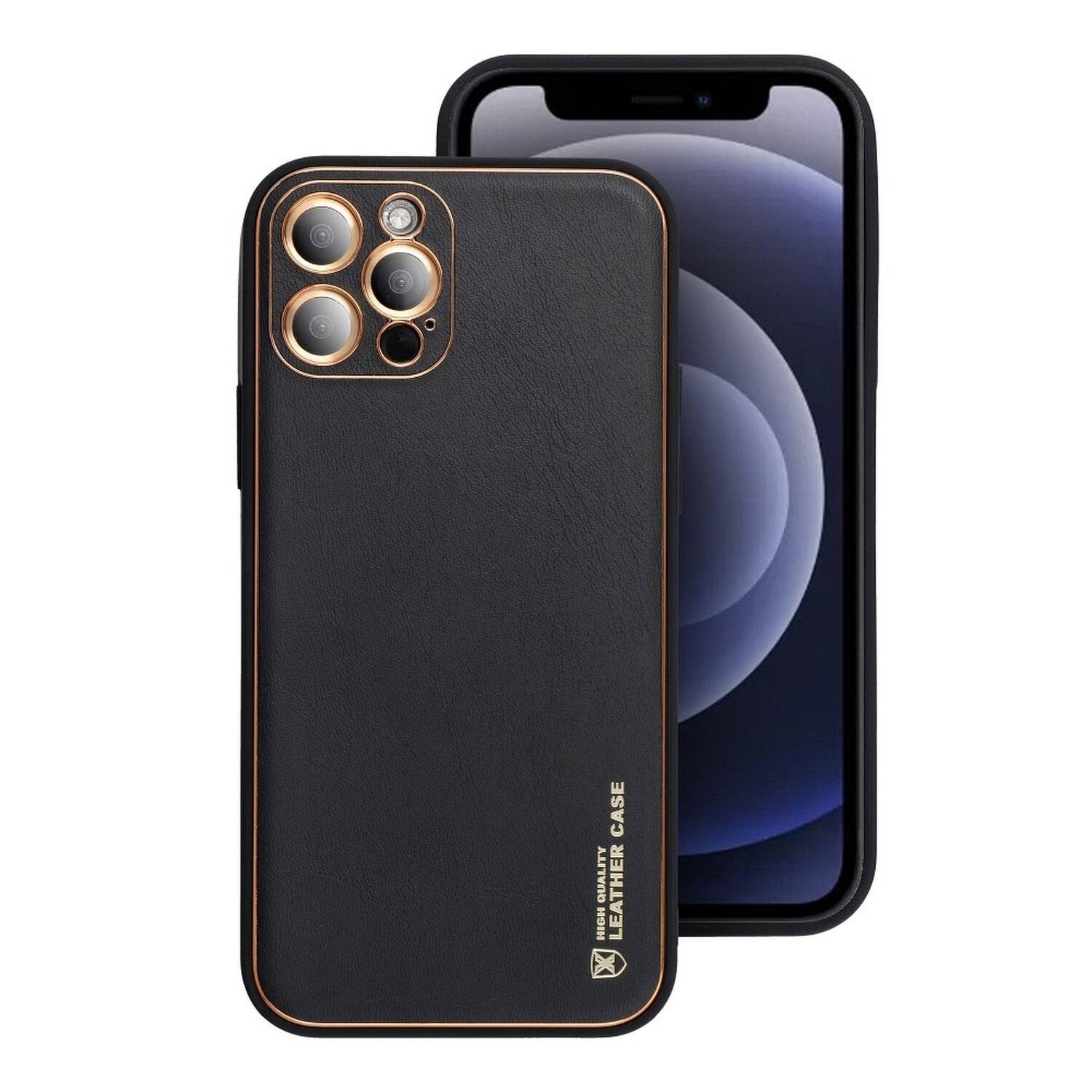 Leder Case Hülle Handyschale Handy-Hülle Cover Bumper für Samsung Galaxy A72 5G (A725F) Schwarz