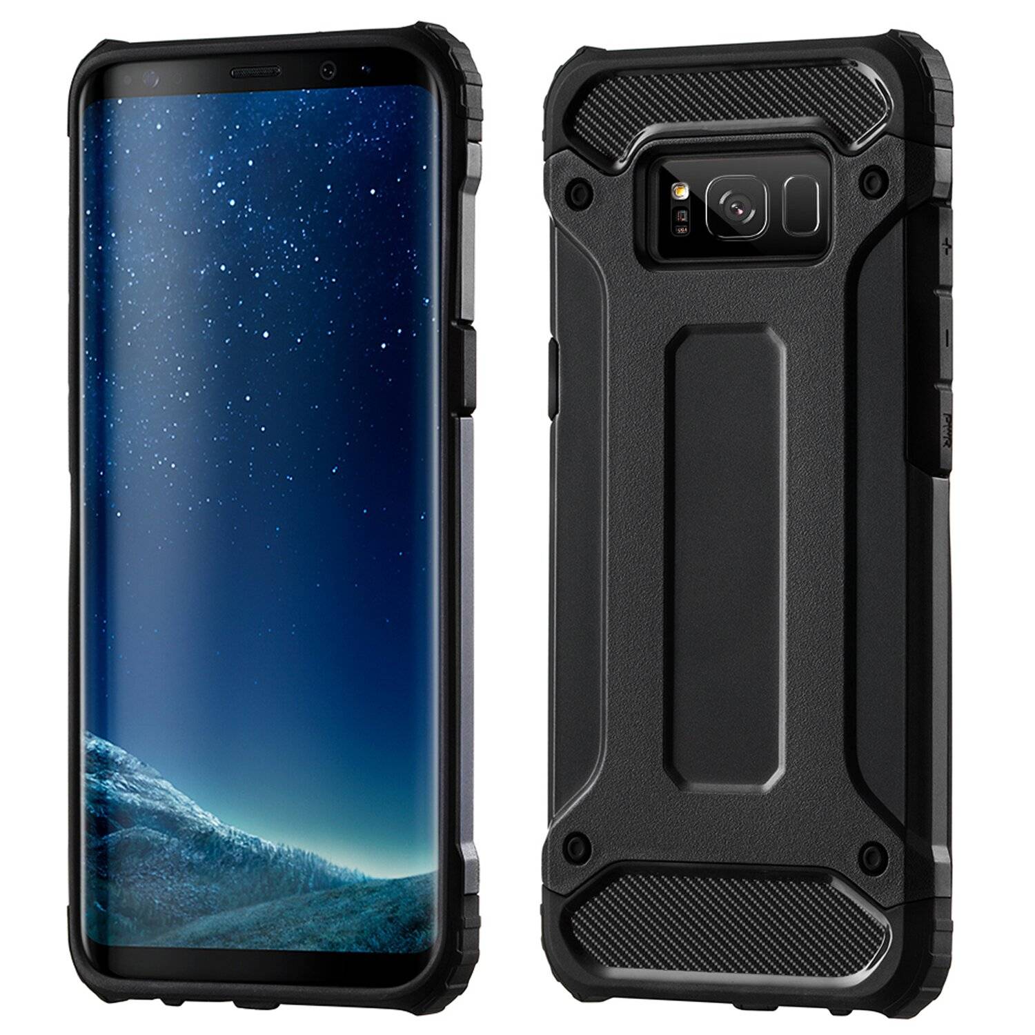 Schutzhülle Bumper Hybrid Armor SchutzHülle für Xiaomi Redmi Note 10 Silikon Hülle Zubehör Tasche Schutzschale Schwarz